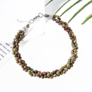 Pulsera de Piedras Preciosas Sueltas con 3 Hileras de Gemas Naturalmente Retorcidas - Product Image 5