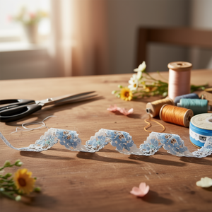 Strisce di pizzo ILAN 1,8 cm x 17 m bianche per decorazioni artigianali - Product Image 2