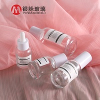 Neues Design 30ml Luxus Kosmetik glas ätherisches Öl Tropf flasche Hautpflege Serum anpassbare Verpackung mit weißer Pipette