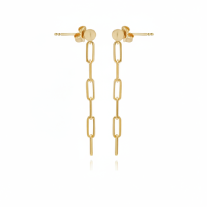 Bijoux de conception de chaîne 925 boucles d'oreilles longues en argent Sterling turc en gros bijoux fins fabriqués à la main pour les femmes - Product Image 2
