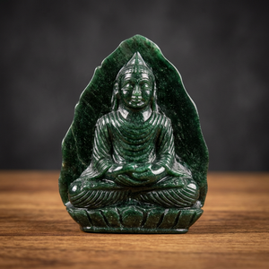Statue de Bouddha en Aventurine Verte Sculptée à la Main, Figurine de Méditation Assise en Pierre Précieuse, Décoration d'Autel, Artisanat - Product Image 1