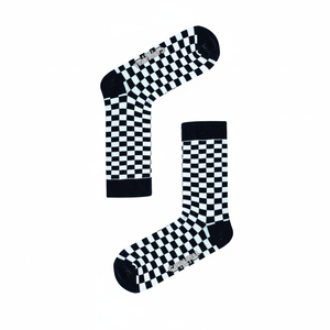 Colorful Daily Sporty Fancy <b>Socks</b> <b>Black</b> White Checkerboard Pattern Made Light Spandex Polyester Red Color One Fits All Cheap ODM - Product Image 2