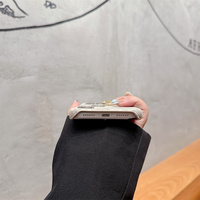 Étui de téléphone élégant rétro brillant avec nœud en cristal pour iPhone 18 17 Pro Max 16 15 14 13, coque de protection en PU texture jean