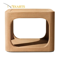 Table basse d'extérieur carrée en bois massif de haute qualité, moderne et durable, résistante aux intempéries, couleur teck, table d'appoint pour jardin et patio