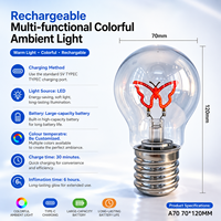 Neuerscheinung DC 5V USB Typ C E40 Sockel Farbige Anpassbare Buchstabenmuster A70 LED Plastikbirne für Feiertagspartys