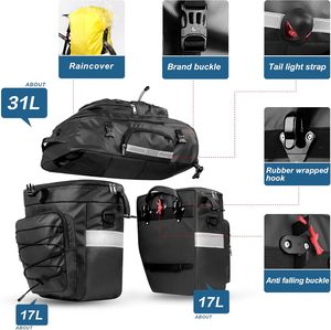 Bolsa de Transporte Impermeable para Bicicleta, de Oxford, Altamente Reflectante, para Bicicleta Eléctrica, Mochila, Bolsa Trasera para Portaequipajes de Bicicleta de Montaña o Carretera - Product Image 6