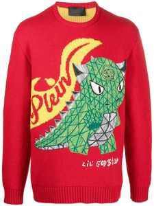 Pull rouge tricoté à col rond personnalisé avec poignets amples confortable à manches longues pull pour hommes de haute qualité - Product Image 5