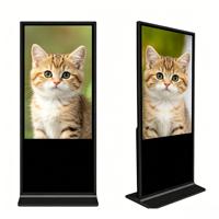 Affichage publicitaire LCD extérieur 55 pouces sur pied avec écran tactile Android en option, télécommande, système CMS, WiFi et animation de texte