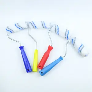 2023 Gray-Blue Stripe Polyester Paint Roller Brush Plastic Handle Manufacturer In Brush Mini Roller Brush