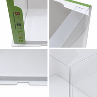 Boîte de présentation carrée verte transparente en PET pour gâteaux et pâtisseries avec couvercle, idéale pour les boulangeries et les cadeaux