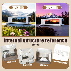 Hôtel en capsule Apple, conteneur spatial, camping en plein air personnalisé, chambre <span class=keywords><strong>mobile</strong></span> en acier, ciel étoilé, Netflix, B&B, style moderne - Product Image 5