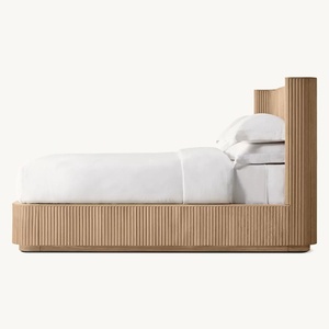 Customization Luxury American Modern Solid Wood Furniture <b>Bed</b> Classic Home Villa Hotel Bedroom Oak ML-503 Customizable <b>Sizes</b> Tai - Product Image 3