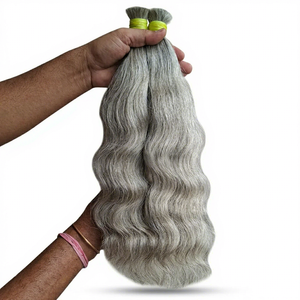 Zura Impex RBH-119 Cabello Humano Rubio Ceniza Ondulado Remy Indio Suave Natural Doble Trama 100% Densidad Tamaño Personalizado Seda - Product Image 3