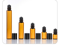 Flacons à rouleaux en verre transparent de luxe personnalisés de 10ml verre coloré pour roulements à billes huile essentielle Attar crème de soin de la peau 3ml plate