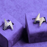 Bague Éclair Homme en Argent Sterling 925 avec Moissanite GRA D Color Bling Iced Out, Testée au Diamant