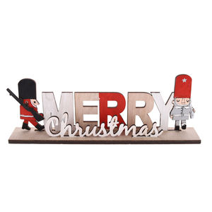 Lumière LED Farmhouse Christmas Tabletop Signs Rustic Wooden Soldier Letter Ornaments Merry Christmas Design Winter Table Decor - Product Image 2