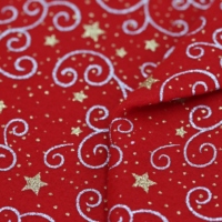 Tissu en velours 100% polyester, motif imprimé feuille d'or, poids moyen, écologique, extensible, pour vêtements de filles, embellit les chemins de table festifs
