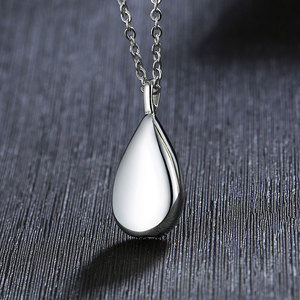 Collier pendentif goutte d'eau commémoratif en acier inoxydable 316L plaqué or 14k 18k PVD, bijoux funéraires pour cendres - Product Image 6