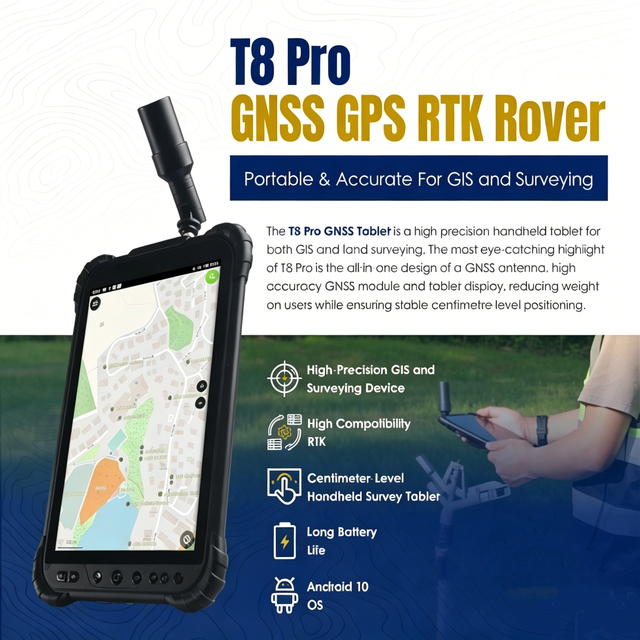 T8 Pro by SingularXYZ High Precision RTK GNSS Tablet with 8000mAh Battery High Precision Positioning 8" Sunlight-Readable Screen