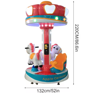 3 người chơi tiếng anh nhựa giải trí đi xe Carousel vui vẻ mini dọc xu hoạt động <span class=keywords><strong>Kiddie</strong></span> cưỡi 3 chỗ trò chơi giải trí - Product Image 5
