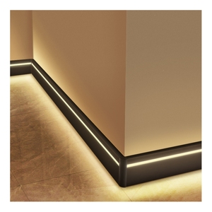 Perfil LED de Aluminio Moderno de 80 mm, Rodapié Antirrayaduras <span class=keywords><strong>para</strong></span> Apartamento, Cocina, Hotel, <span class=keywords><strong>Baño</strong></span>, Color Negro - Product Image 1