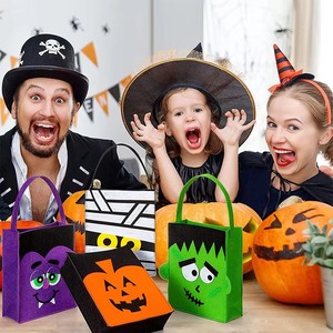 Bolsas <span class=keywords><strong>de</strong></span> Fieltro Personalizadas para Regalos <span class=keywords><strong>de</strong></span> Halloween, Bolsas <span class=keywords><strong>de</strong></span> Fieltro para Dulces con Asa, para Fiestas <span class=keywords><strong>de</strong></span> Halloween - Product Image 5