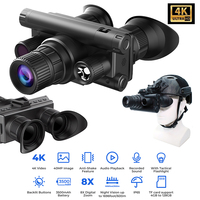 Binoculares de Visión Nocturna Digital 4K de 600M con Zoom 8X, Gafas Tácticas Infrarrojas para Casco, Telescopio de Caza