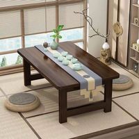 Table à thé pliante en noyer Tatami japonais bureau au sol Table de lit Kotatsu Table basse pliable Portable pour salon