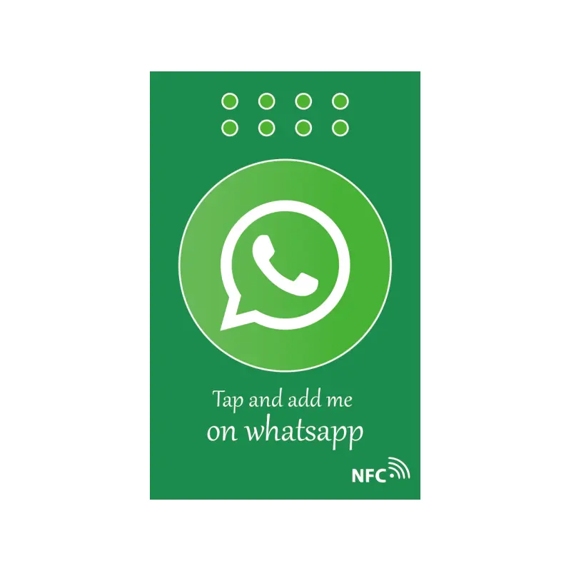 NTAG213 144 bayt QR kodu baskılı ve url kodlanmış NFC Whatsapp pazarlama kartı