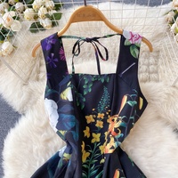 Robes A-ligne imprimées de tempérament de vacances en bord de mer pour femmes d'été français