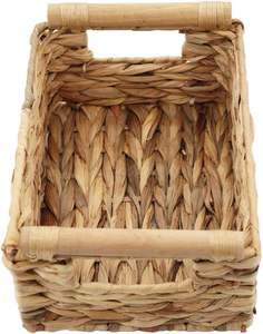 Paniers rectangulaires écologiques faits à la main avec poignées en bois, bacs rectangulaires à usage domestique avec poignées - Product Image 4