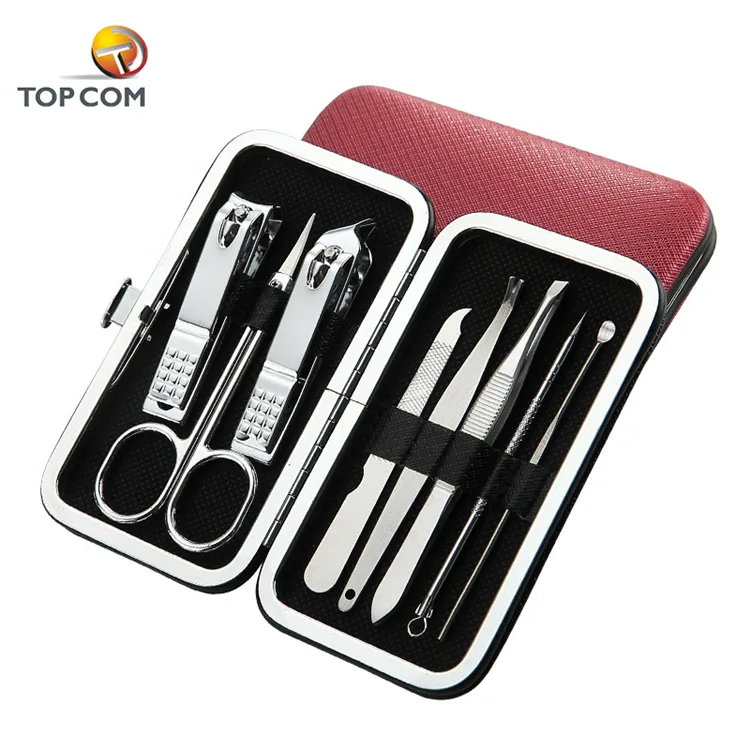 Different color fancy small manicure nail scissors set tool bag