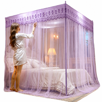 Moustiquaire de sol pour la maison, en gaze à mailles fines, avec support épais, trois portes, 1,5m/1,8m, modèle Palais, Vente en gros