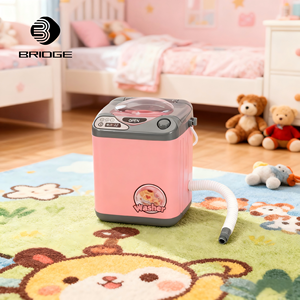 Mini machine à laver en plastique rose pour enfants - Product Image 6