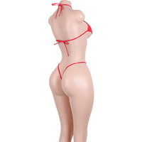Ensemble de bikini string brillant, tenue de danse exotique avec un col halter chic et un design unique à découpes pour les femmes, tenue de performance et de danse