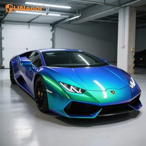 PET الكروم الأزرق الأخضر لون السيارة تغيير فيلم 3 سنوات الضمان ملصقات السيارة * 18 متر بالجملة الفينيل لف - Product Image 2