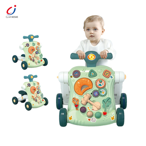 Chengji Montessori Aktivitätsbrett Lauflernhilfe Multifunktional Verwandelbar 3-in-1 Kleinkind-Lauflernhilfe mit Musikspielzeug Babywalker - Product Image 1