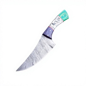 Cuchillo de Caza de Acero de Damasco de Grado Industrial Hecho a Mano, Personalizable OEM, Hoja Fija, Mango de Madera, Garantía de 3 Años - Product Image 1