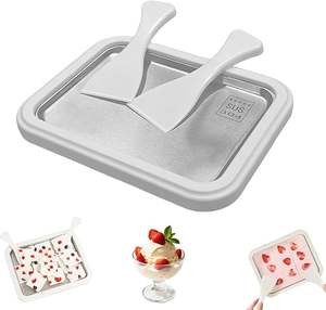 Kit de fabrication de glace roulée instantanée à faire soi-même en acier inoxydable 304, avec <span class=keywords><strong>2</strong></span> spatules pour les slushies, le yaourt glacé - Product Image 1