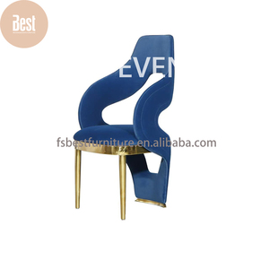 Fauteuil d'appoint moderne en velours incurvé avec pieds en métal doré, siège design rembourré de <span class=keywords><strong>luxe</strong></span> pour salle à manger et salon d'hôtel - Product Image 5