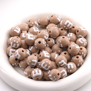 Cuentas acrílicas estilo M&M pintadas a mano con dibujos animados, redondas de 16 mm, para hacer joyas, accesorios de bricolaje - Product Image 4