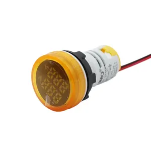 Indicator Voltmeter En Ampèremeter Geel 22Mm Panel Montage Spanning En Ampere Meter AD101-22VAM