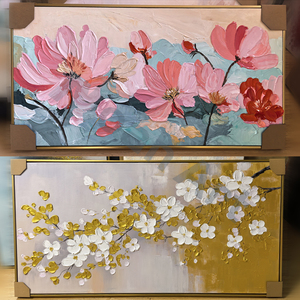 Lienzo Decorativo para Sala de Estar, Pintado a Mano, Textura Pesada Blanca, Arte de Pared Moderno, <span class=keywords><strong>Pintura</strong></span> Minimalista de <span class=keywords><strong>Flores</strong></span> - Product Image 4