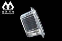 Contenants en plastique rectangulaires transparents jetables, contenants en plastique pour l'emballage de salades de fruits
