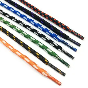 Hersteller Custom Baumwolle Fußball Sport Oeko zwei vier Farben Streifen denken runde Seil Schnürsenkel Schnürsenkel für Sneaker