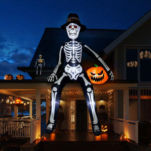 Decoración Inflable de <span class=keywords><strong>Esqueleto</strong></span> <span class=keywords><strong>Sentado</strong></span> para Halloween, Decoración para Fiestas de Halloween al Aire Libre - Product Image 4