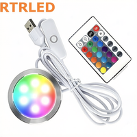 Luz LED USB 5V, RGB con Control Remoto IR, Iluminación Bajo Muebles con Base Impresa en 3D, Kit de Lámpara LED Bambu Lab 001 para Impresión 3D