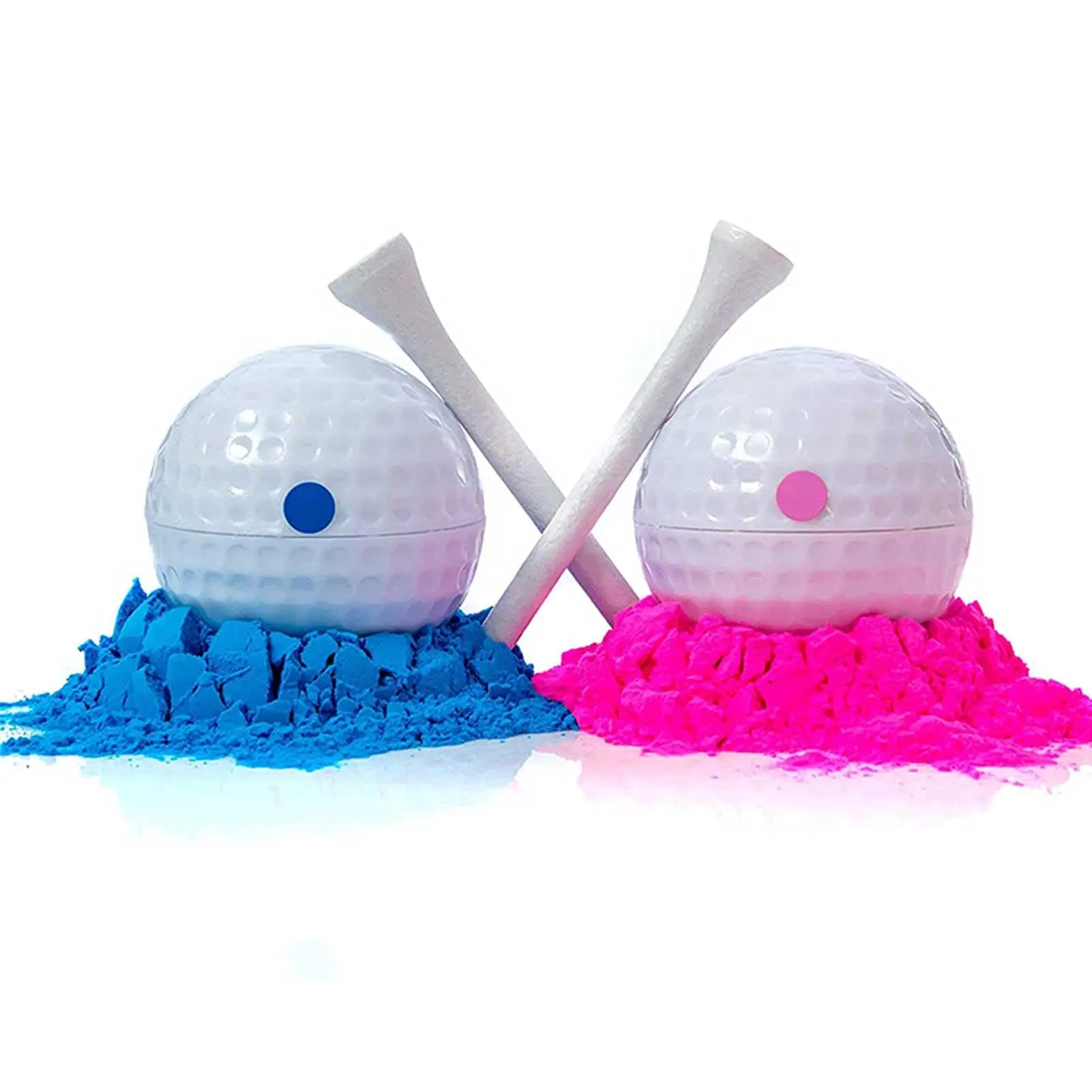 Baby Gender Reveal Exploding Golf Balls Pink and Blue Set for Boy or Girl Reveal Party