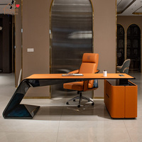 Mesa de Oficina Portátil de Madera Maciza de Estilo Italiano de Lujo Personalizada, Ahorra Espacio, con Almacenamiento y Tomacorriente Integrado para Oficina en Casa