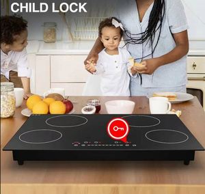 Cuisinière infrarouge encastrable en acier inoxydable, <span class=keywords><strong>plaque</strong></span> de <span class=keywords><strong>cuisson</strong></span> radiante électrique en céramique, 4 brûleurs, étanche, tactile, pour hôtel, camping-car, voiture, US - Product Image 6